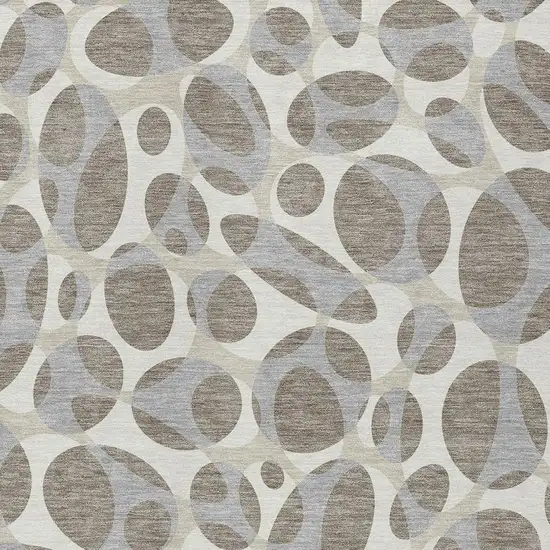 Taupe And Brown Abstract Washable Indoor Outdoor Area Rug Photo 2