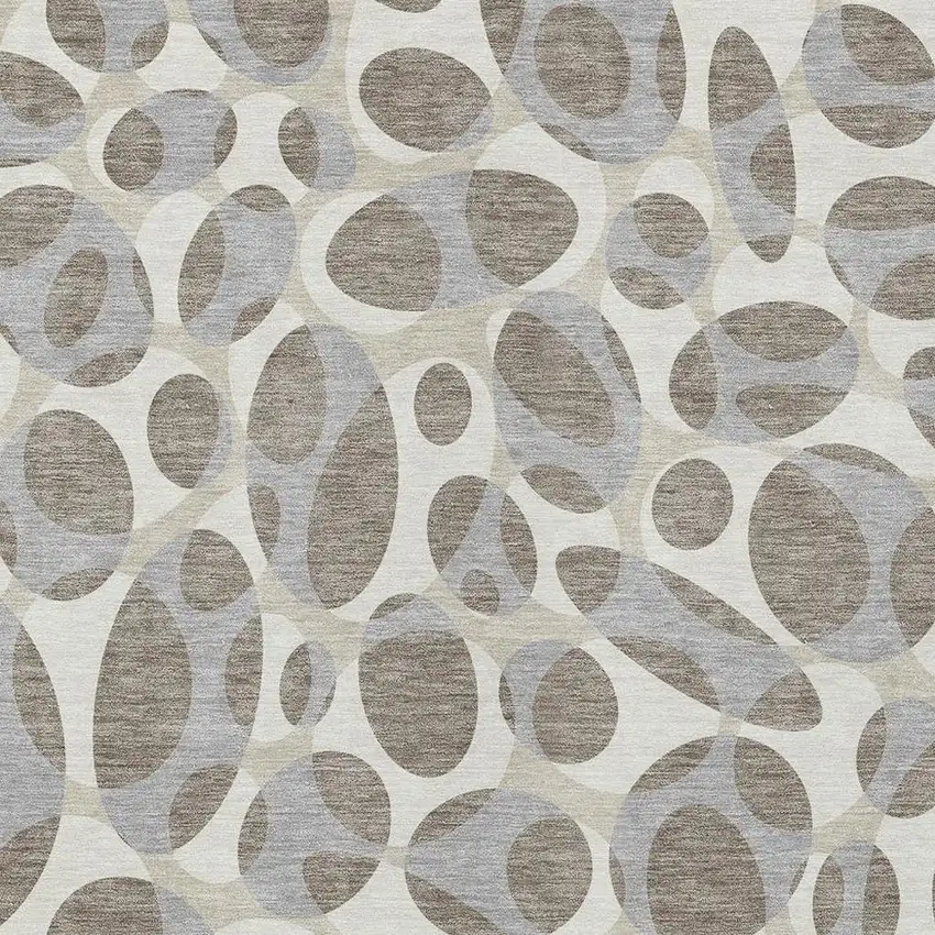 Taupe And Brown Abstract Washable Indoor Outdoor Area Rug Photo 2
