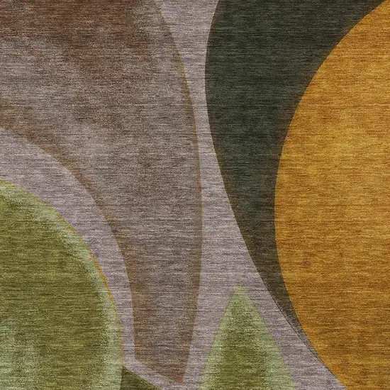 Taupe And Brown Abstract Washable Indoor Outdoor Area Rug Photo 2