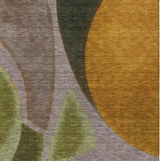 Taupe And Brown Abstract Washable Indoor Outdoor Area Rug Photo 2