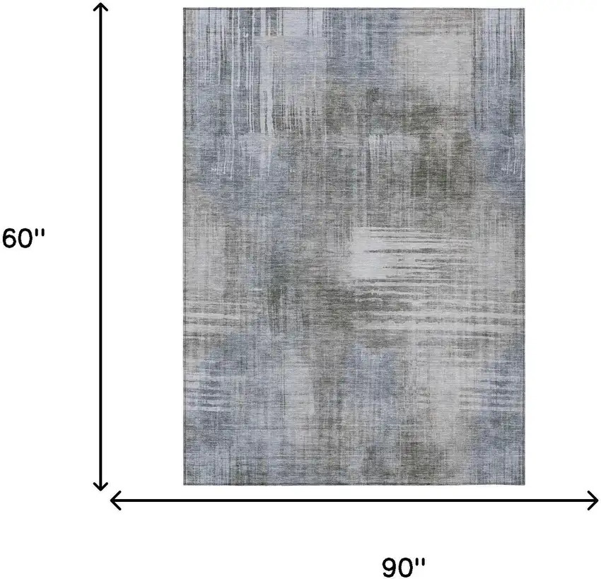 Taupe And Brown Abstract Washable Indoor Outdoor Area Rug Photo 7