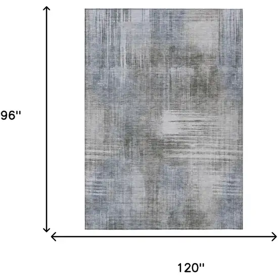 Taupe And Brown Abstract Washable Indoor Outdoor Area Rug Photo 7
