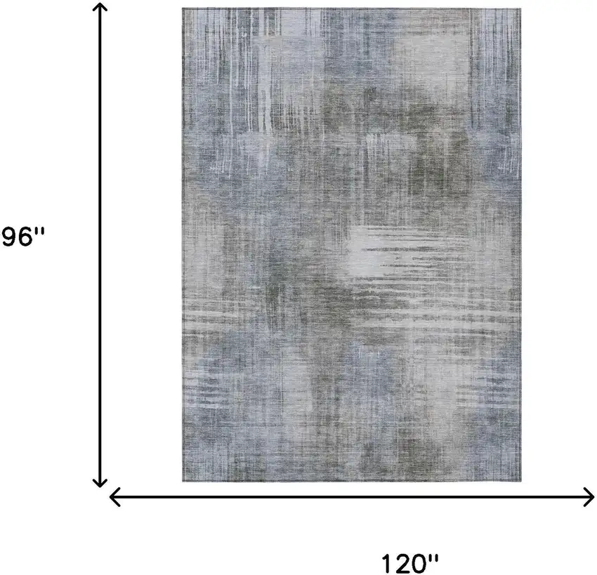 Taupe And Brown Abstract Washable Indoor Outdoor Area Rug Photo 7