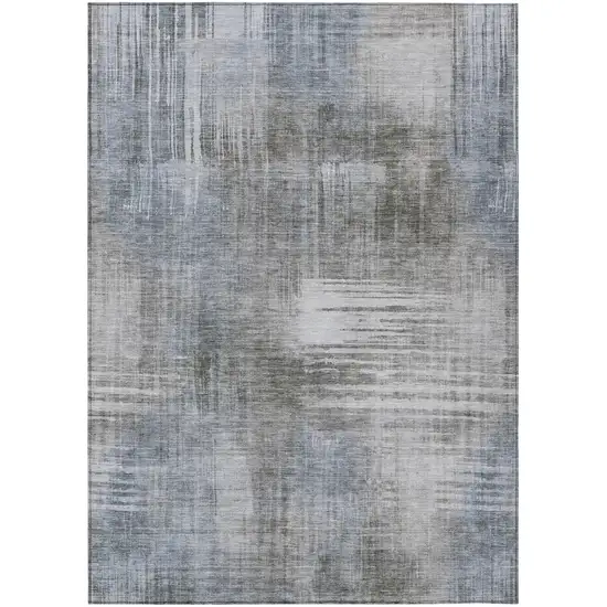 Taupe And Brown Abstract Washable Indoor Outdoor Area Rug Photo 2