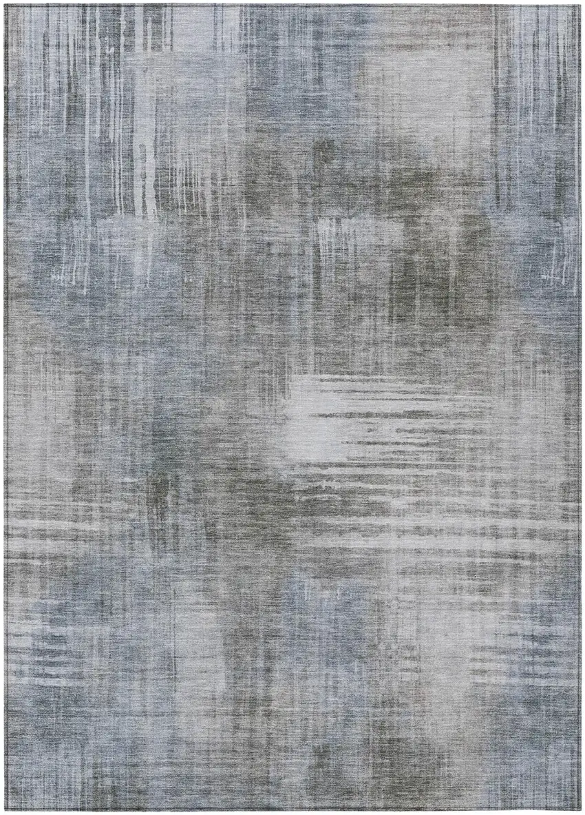 Taupe And Brown Abstract Washable Indoor Outdoor Area Rug Photo 2
