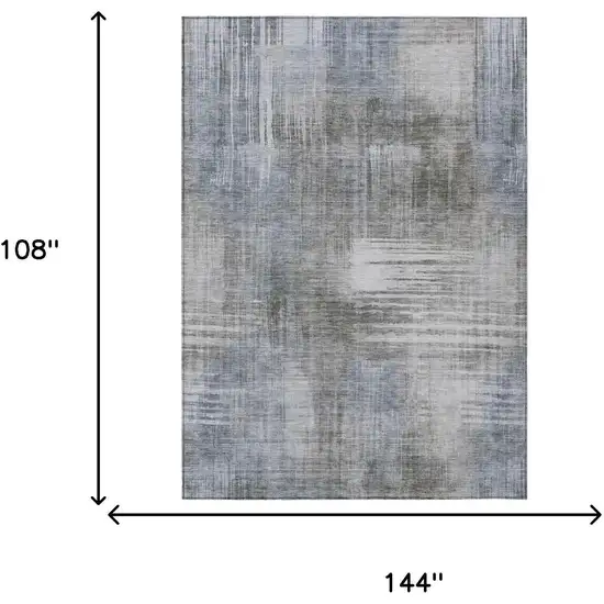Taupe And Brown Abstract Washable Indoor Outdoor Area Rug Photo 7