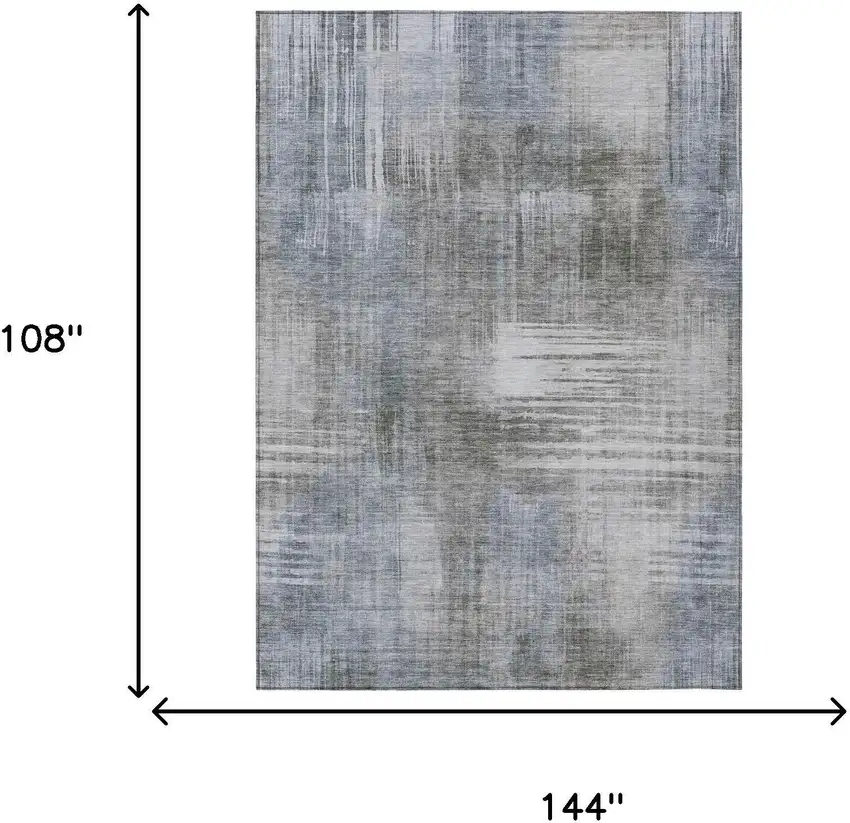 Taupe And Brown Abstract Washable Indoor Outdoor Area Rug Photo 7