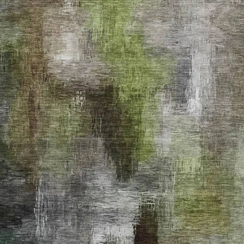 Taupe And Brown Abstract Washable Indoor Outdoor Area Rug Photo 3