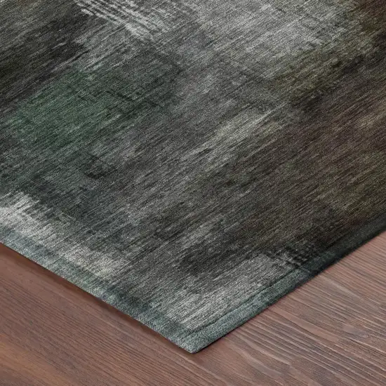 Taupe And Brown Abstract Washable Indoor Outdoor Area Rug Photo 5