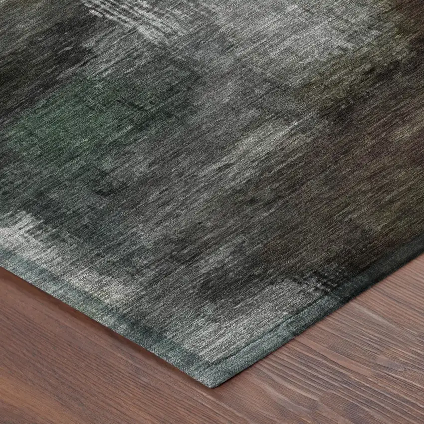 Taupe And Brown Abstract Washable Indoor Outdoor Area Rug Photo 5