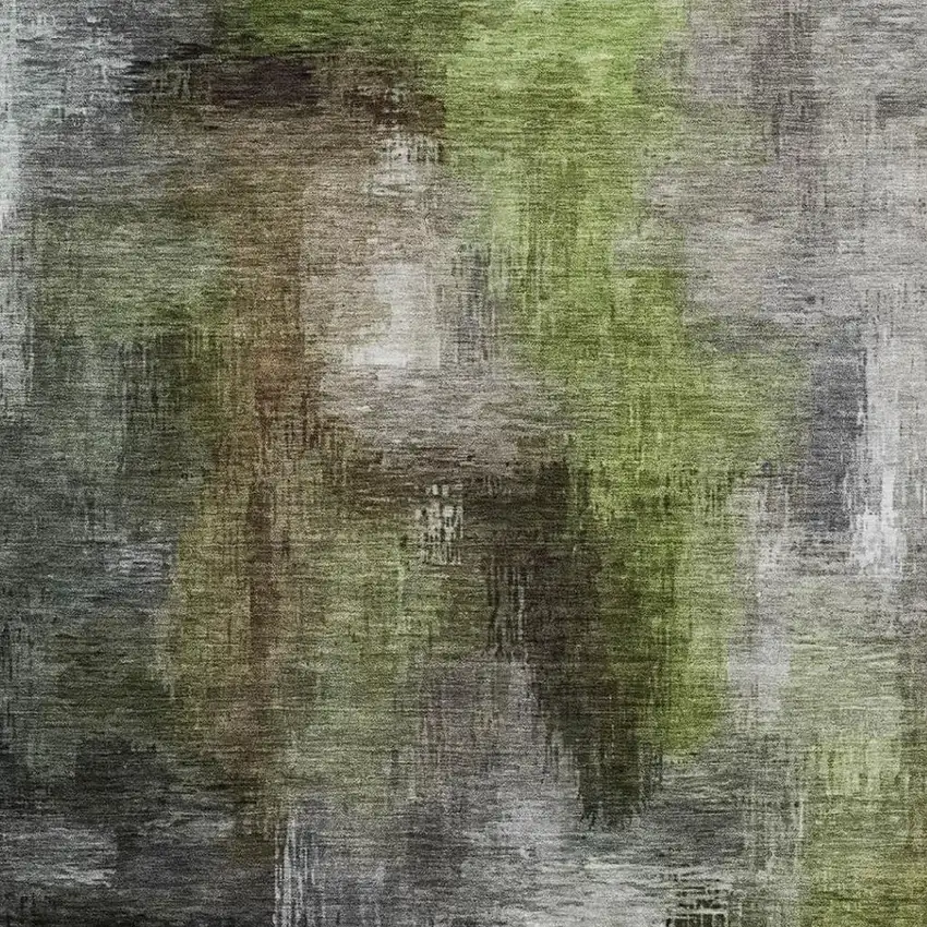 Taupe And Brown Abstract Washable Indoor Outdoor Area Rug Photo 3