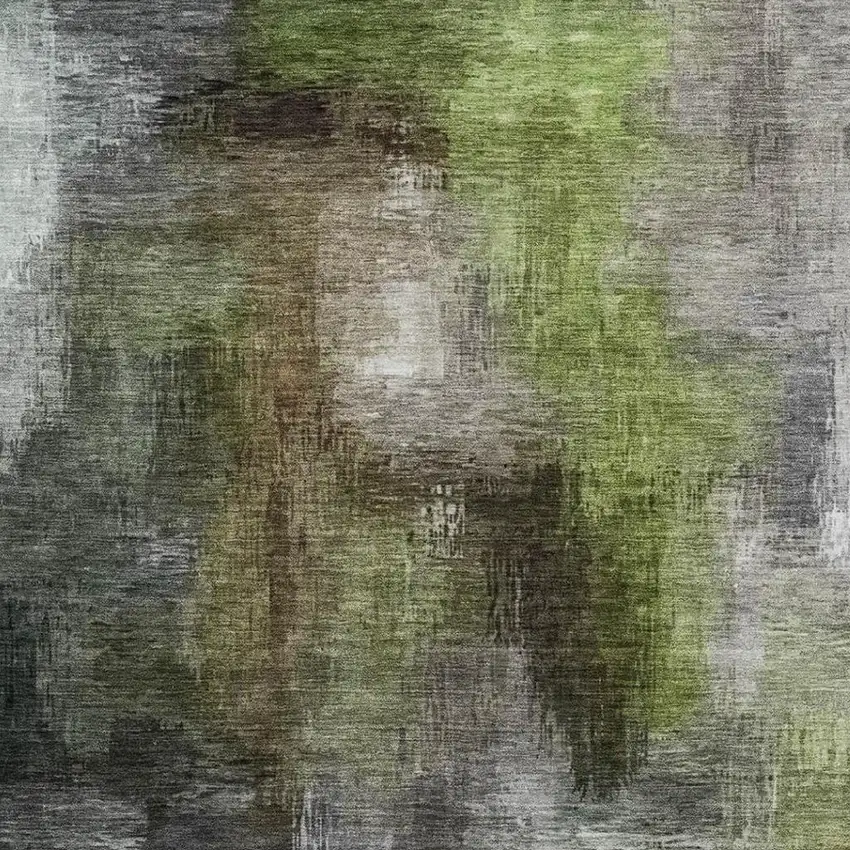 Taupe And Brown Abstract Washable Indoor Outdoor Area Rug Photo 3