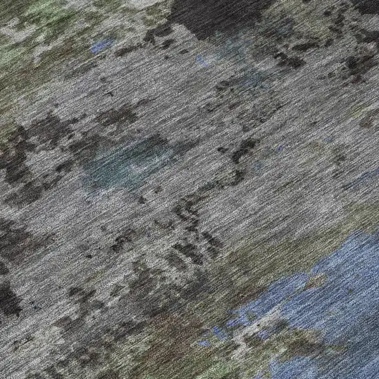Taupe And Brown Abstract Washable Indoor Outdoor Area Rug Photo 4