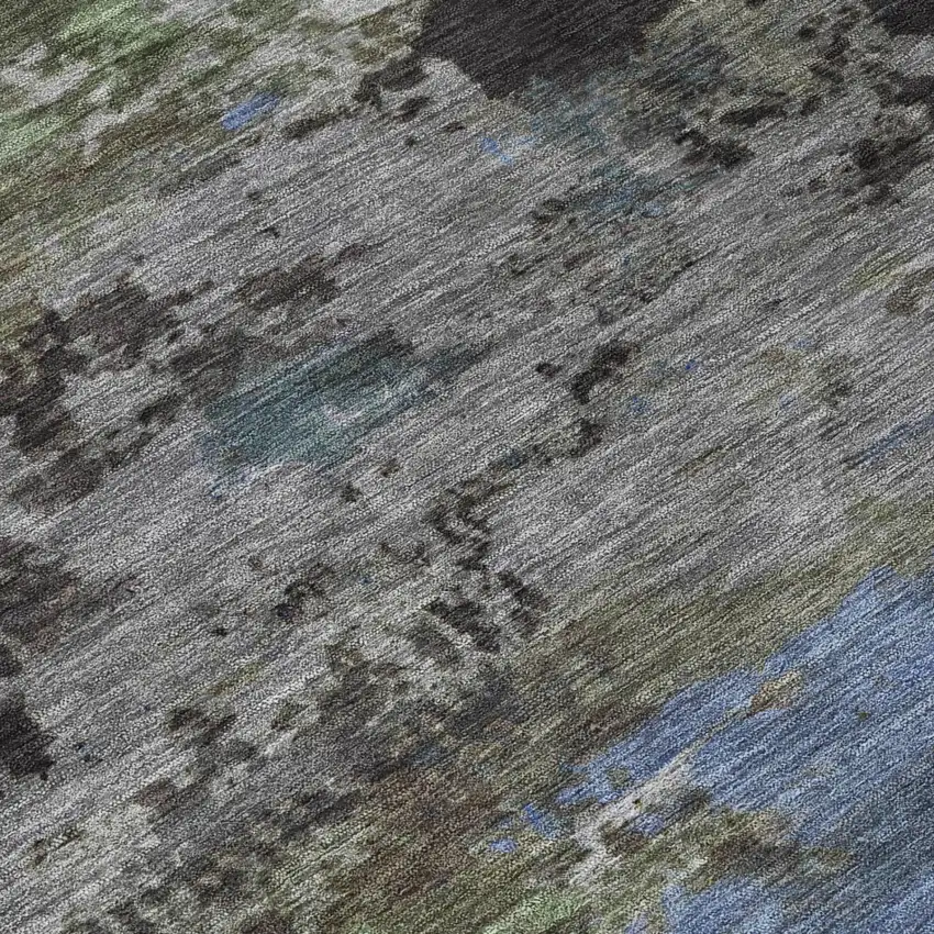 Taupe And Brown Abstract Washable Indoor Outdoor Area Rug Photo 4