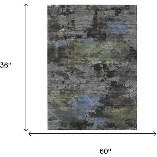 Taupe And Brown Abstract Washable Indoor Outdoor Area Rug Photo 5