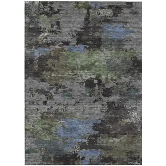 Taupe And Brown Abstract Washable Indoor Outdoor Area Rug Photo 2