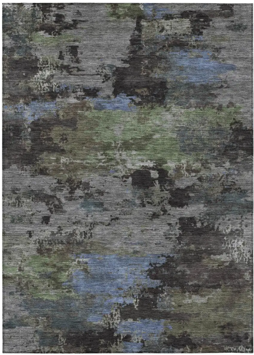 Taupe And Brown Abstract Washable Indoor Outdoor Area Rug Photo 2