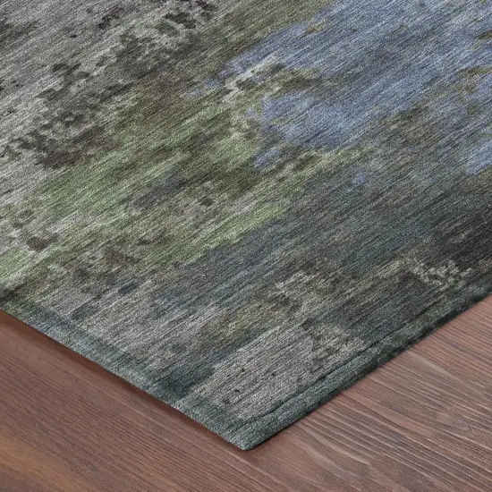 Taupe And Brown Abstract Washable Indoor Outdoor Area Rug Photo 3