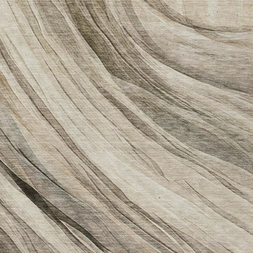 Taupe And Brown Abstract Washable Indoor Outdoor Area Rug Photo 1