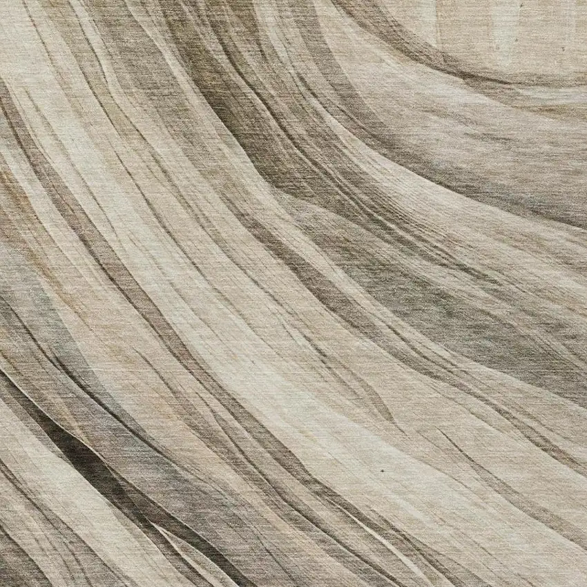 Taupe And Brown Abstract Washable Indoor Outdoor Area Rug Photo 5