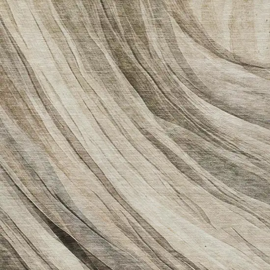 Taupe And Brown Abstract Washable Indoor Outdoor Area Rug Photo 4