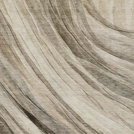 Taupe And Brown Abstract Washable Indoor Outdoor Area Rug Photo 6