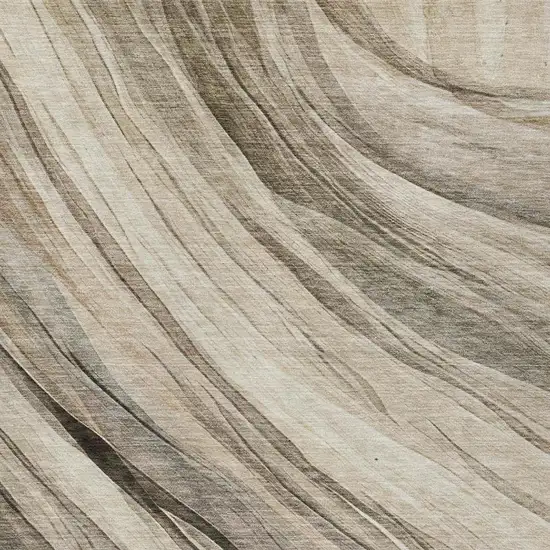Taupe And Brown Abstract Washable Indoor Outdoor Area Rug Photo 1