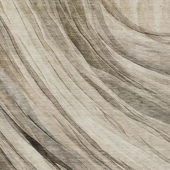 Taupe And Brown Abstract Washable Indoor Outdoor Area Rug Photo 5