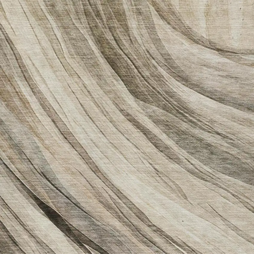 Taupe And Brown Abstract Washable Indoor Outdoor Area Rug Photo 5