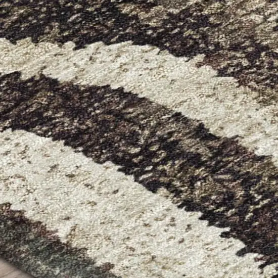 Taupe And Brown Abstract Washable Indoor Outdoor Area Rug Photo 1
