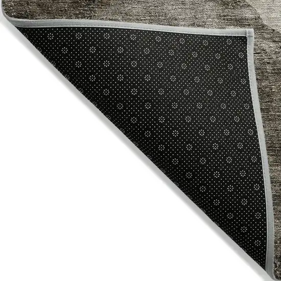 Taupe And Brown Abstract Washable Indoor Outdoor Area Rug Photo 4