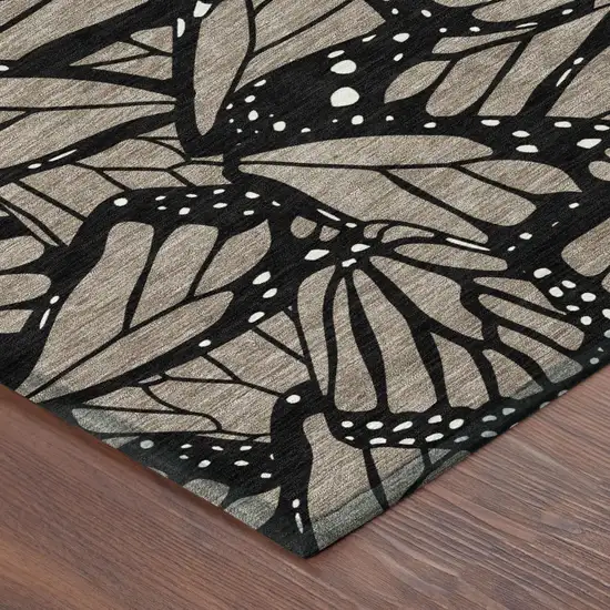 Taupe And Brown Animal Print Washable Indoor Outdoor Area Rug Photo 3