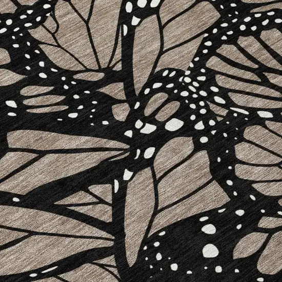 Taupe And Brown Animal Print Washable Indoor Outdoor Area Rug Photo 4