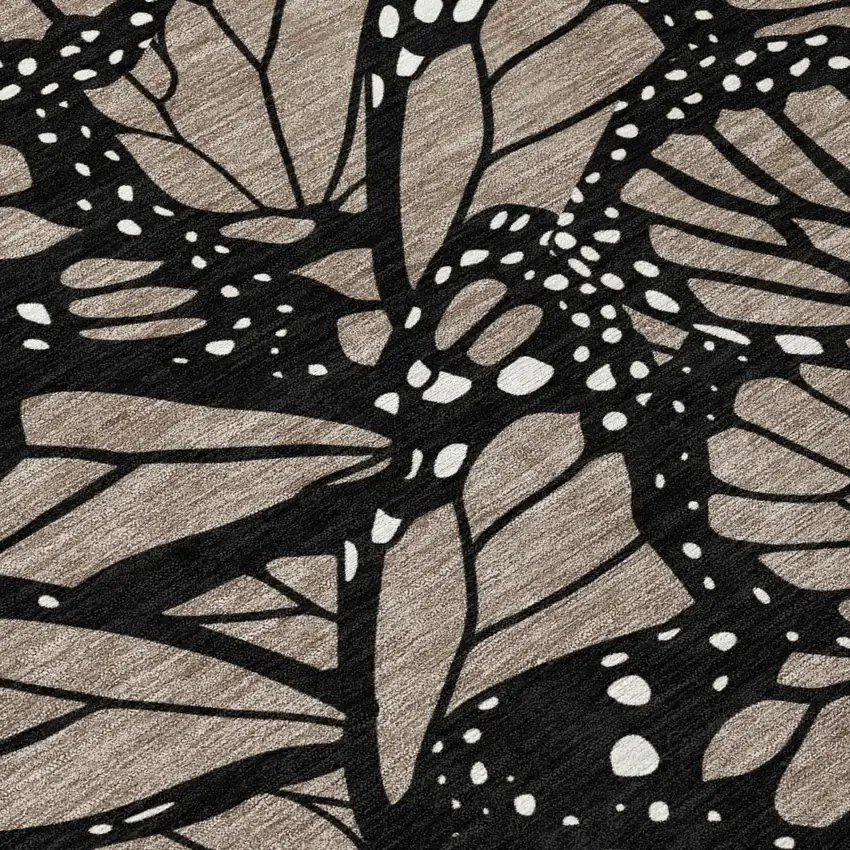 Taupe And Brown Animal Print Washable Indoor Outdoor Area Rug Photo 4