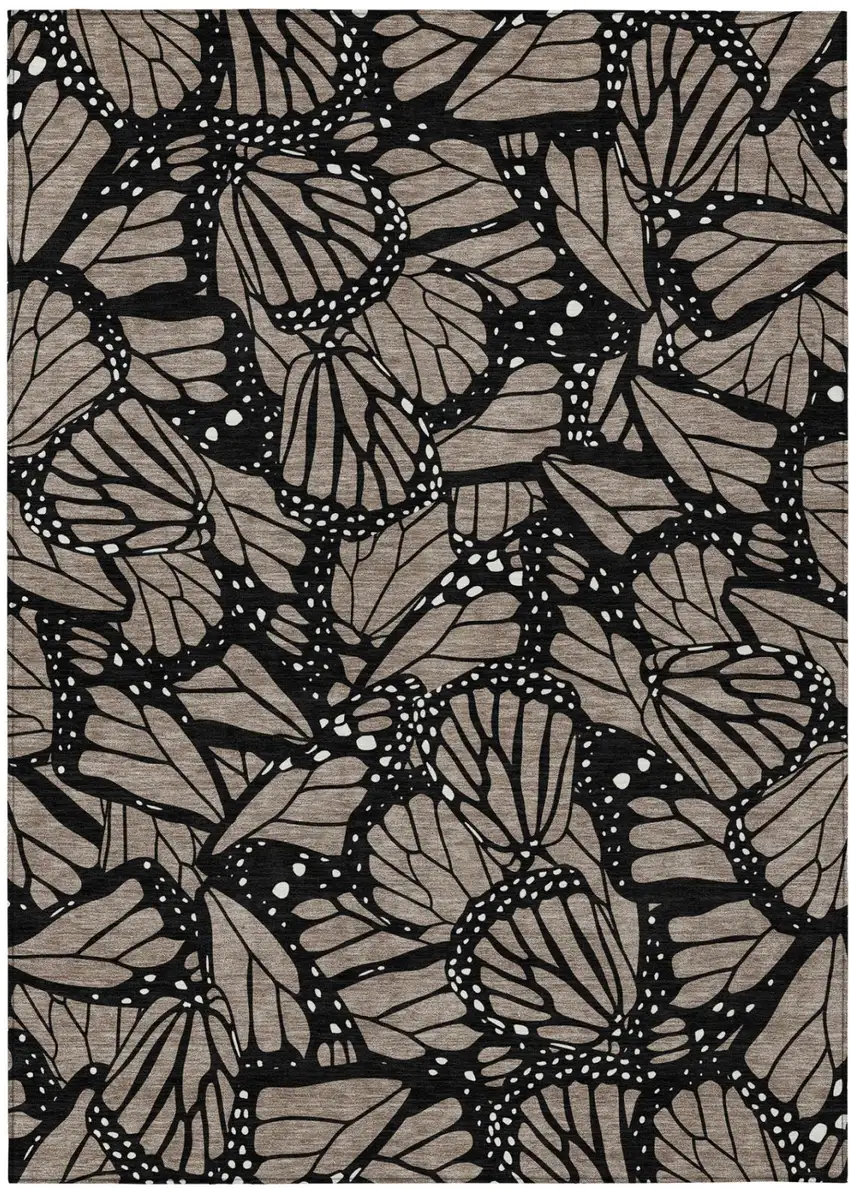 Taupe And Brown Animal Print Washable Indoor Outdoor Area Rug Photo 2