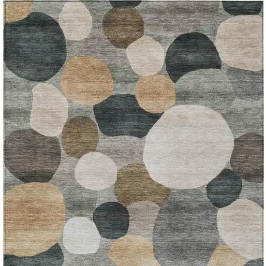 Taupe And Brown Geometric Washable Indoor Outdoor Area Rug Photo 2