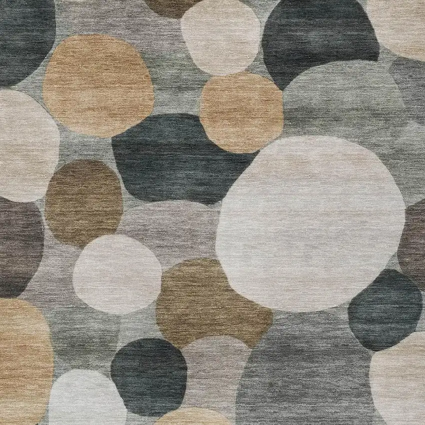 Taupe And Brown Geometric Washable Indoor Outdoor Area Rug Photo 2