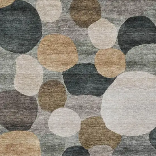 Taupe And Brown Geometric Washable Indoor Outdoor Area Rug Photo 2
