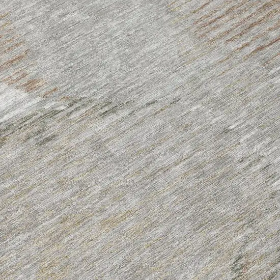 Taupe And Brown Geometric Washable Indoor Outdoor Area Rug Photo 6