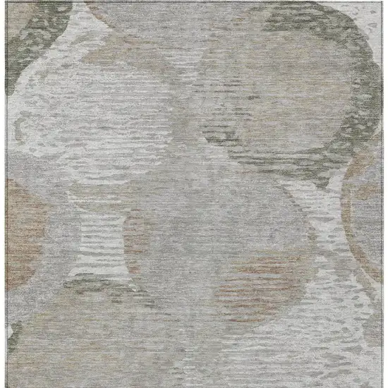 Taupe And Brown Geometric Washable Indoor Outdoor Area Rug Photo 4