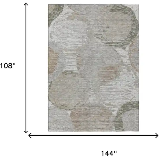 Taupe And Brown Geometric Washable Indoor Outdoor Area Rug Photo 7