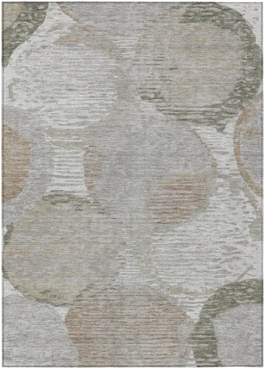 Taupe And Brown Geometric Washable Indoor Outdoor Area Rug Photo 2