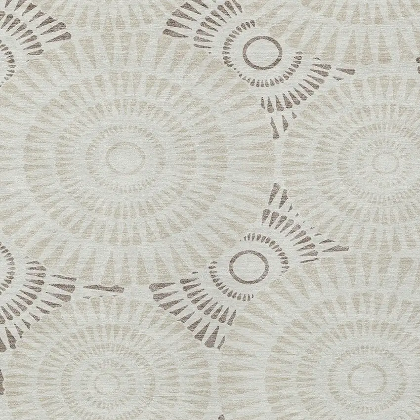 Taupe And Brown Geometric Washable Indoor Outdoor Area Rug Photo 7