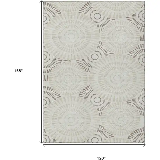 Taupe And Brown Geometric Washable Indoor Outdoor Area Rug Photo 3