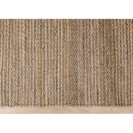Taupe And Brown Jute Abstract Hand Woven Area Rug Photo 9