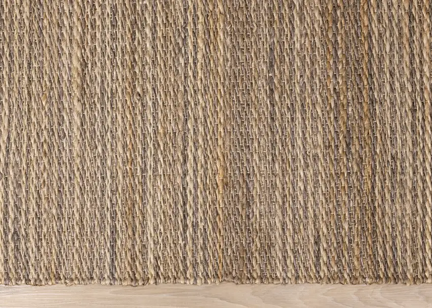 Taupe And Brown Jute Abstract Hand Woven Area Rug Photo 9
