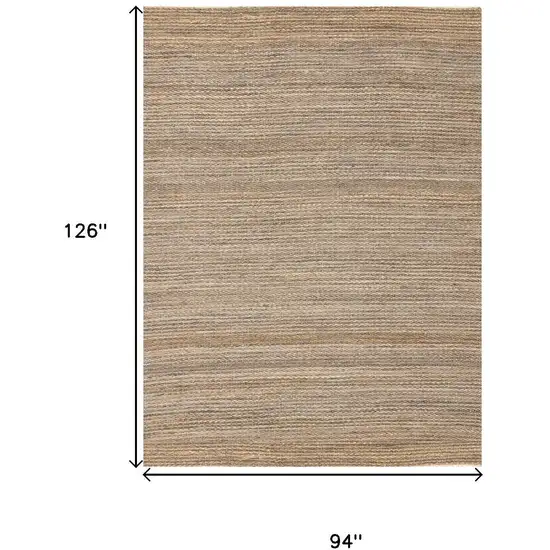 Taupe And Brown Jute Abstract Hand Woven Area Rug Photo 3