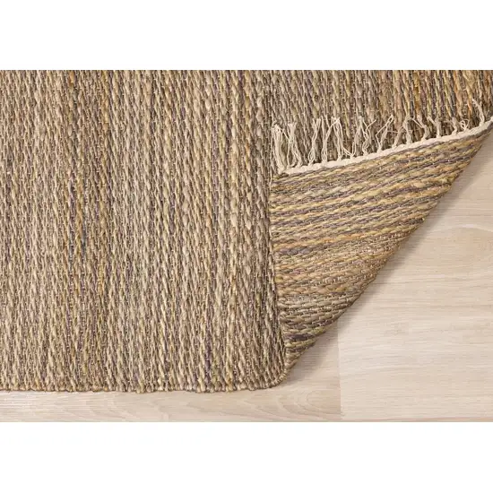Taupe And Brown Jute Abstract Hand Woven Area Rug Photo 9