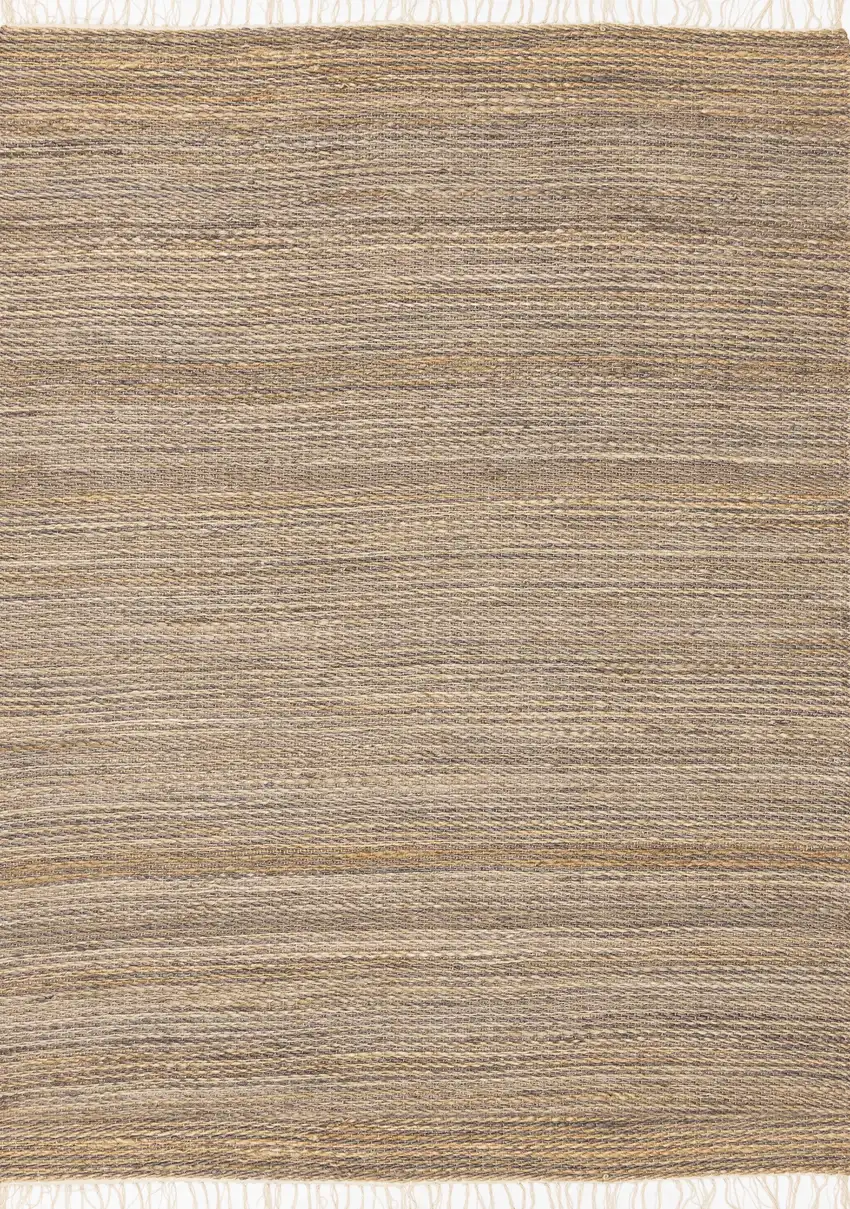 Taupe And Brown Jute Abstract Hand Woven Area Rug Photo 2