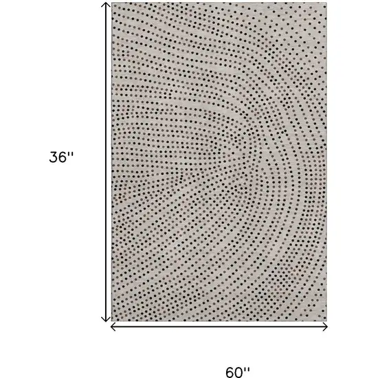 Taupe And Brown Polka Dot Washable Area Rug With UV Protection Photo 9